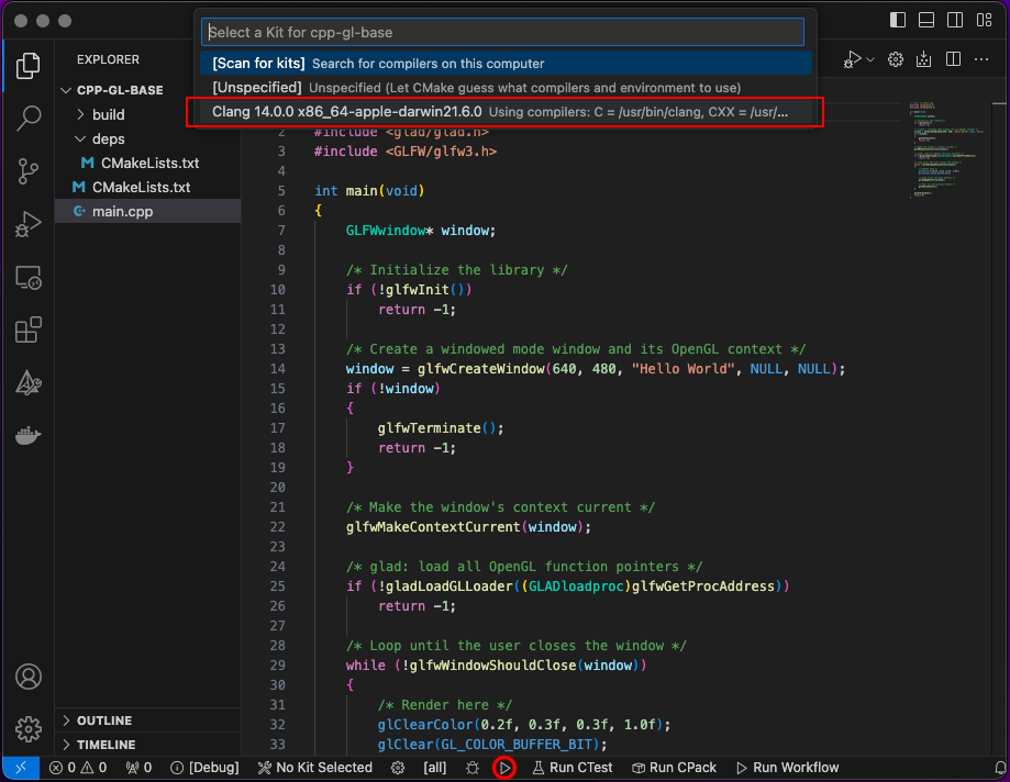 cpp-gl-base VSCode Setup